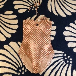 J Crew Keyhole Geometric One Piece Swimsuit